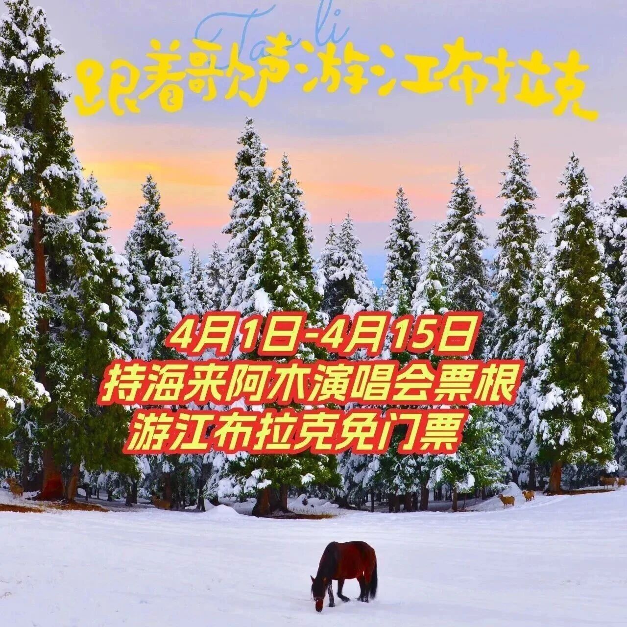 打卡海来阿木演唱会|免江布拉克景区门票