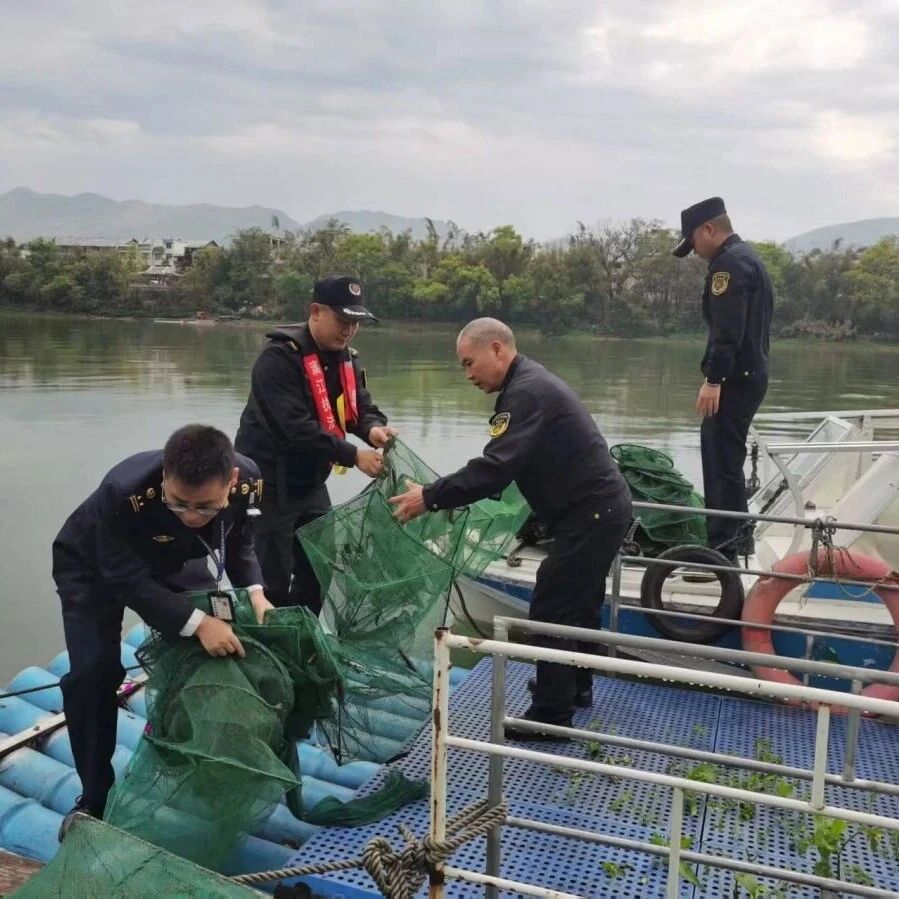 除地笼、护漓江!桂林多部门联合执法,筑牢汛期通航与禁渔双重防线